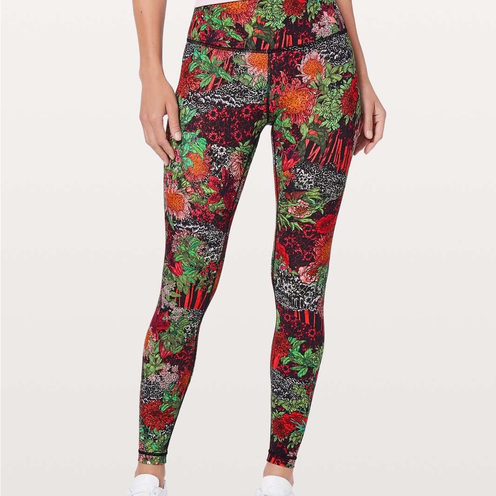 Lululemon full length Wunder under zen garden print